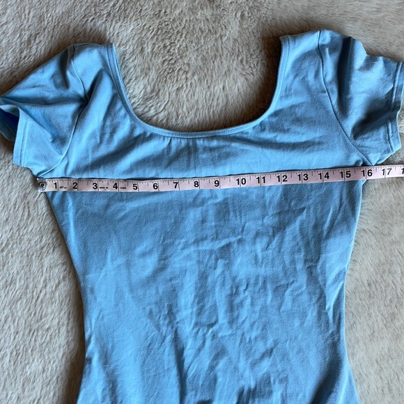 Capezio | Light Blue Capped Sleeve Ballet Leotard | XL - Picture 8 of 9
